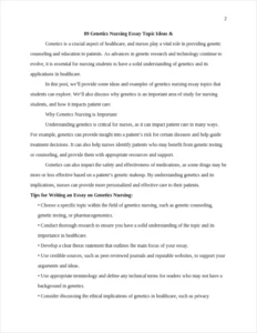 Genetics Nursing Essay – page 2