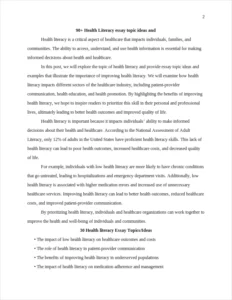 Health Literacy essay – page 2