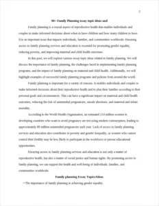 Family Planning essay topic – page 2