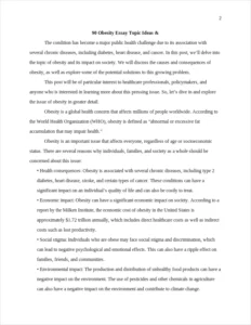 Obesity Essay Topic – page 2
