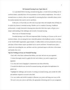 Neonatal Nursing Essay – page 2