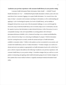 Synthesize your previous experiences with consumer health literacy in your practice setting – page 2