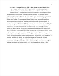 IDENTIFY CONCEPTS IN ORGANIZATIONAL DECISIONS – page 2