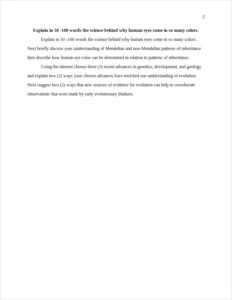 Explain in 50 -100 words the science behind why human eyes come in so many colors. – page 2