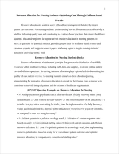Resource Allocation for Nursing Students – page 2