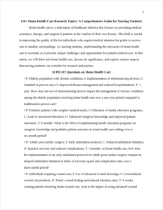 Home Health Care Research Topics – page 2