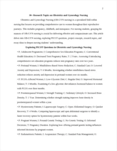 Research Topics on Obstetrics and Gynecology Nursing – page 2