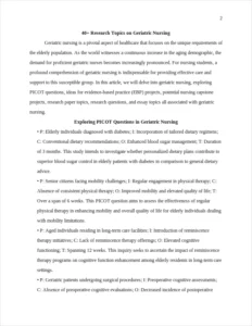 Research Topics on Geriatric Nursing – page 2