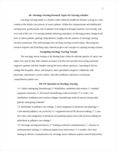 Oncology Nursing Research Topics – page 2