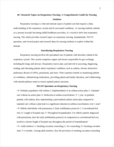 Research Topics on Respiratory Nursing – page 2