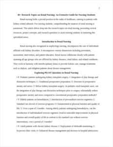 Research Topics on Renal Nursing – page 2