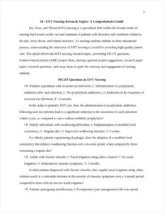 ENT Nursing Research Topics – page 2