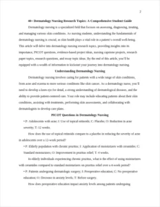 Dermatology Nursing Research Topics – page 2