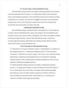 research topics on musculoskeletal nursing – page 2