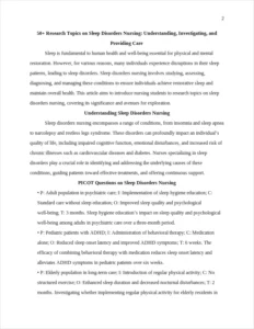 research topics on sleep disorders nursing – page 2