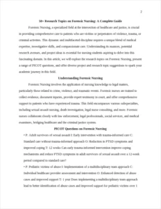 Research Topics on Forensic Nursing – page 2