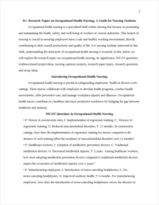 research topics on occupational health nursing – page 2