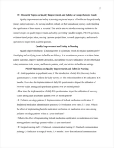 research topics on quality improvement and safety – page 2