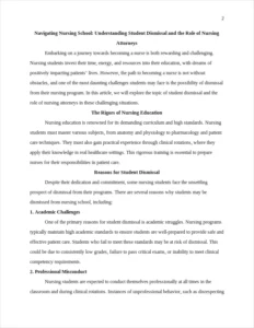 Student Dismissal and the Role of Nursing Attorneys – page 2