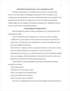 mastering the nursing interview – page 2