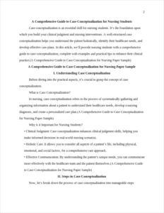 A Comprehensive Guide to Case Conceptualization for Nursing Paper Sample – page 2