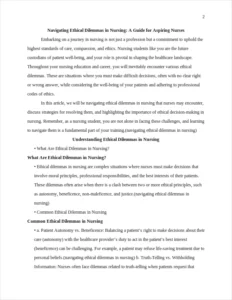 navigating ethical dilemmas in nursing – page 2