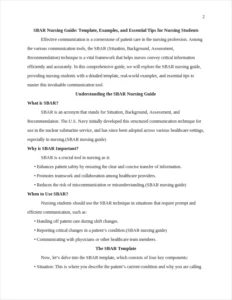 SBAR nursing guide – page 2