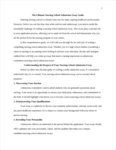 nursing school admission essay – page 2