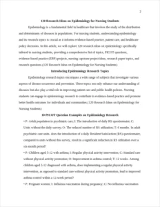 120 Research Ideas on Epidemiology for Nursing Students – page 2