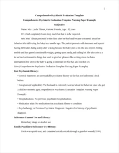 Comprehensive Psychiatric Evaluation Template Nursing Paper Example – page 2