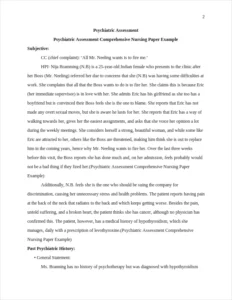 Psychiatric Assessment Comprehensive Nursing Paper Example – page 2