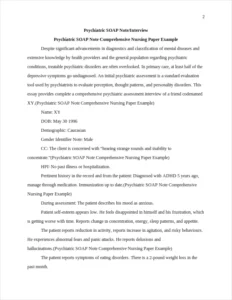 Psychiatric SOAP Note Comprehensive Nursing Paper Example – page 2
