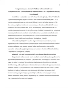 Complementary and Alternative Medicine in Mental Health Care Comprehensive Nursing Essay Example – page 2
