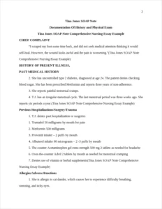 Tina Jones SOAP Note Comprehensive Nursing Essay Example – page 2