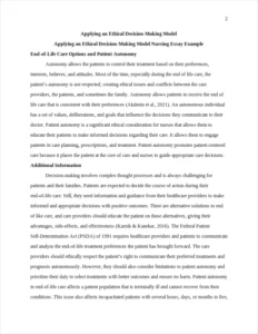 Applying an Ethical Decision-Making Model Nursing Essay Example – page 2