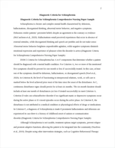 Diagnostic Criteria for Schizophrenia Comprehensive Nursing Paper Sample – page 2