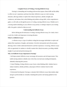 process of writing a nursing reflective essay – page 2