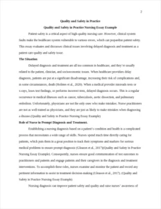 Quality and Safety in Practice Nursing Essay Example – page 2