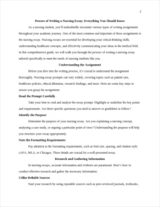process of writing a nursing essay – page 2