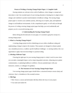 Writing a Nursing Change Project Paper – page 2