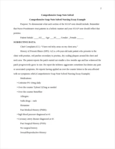 Comprehensive Soap Note Solved Nursing Essay Example – page 2