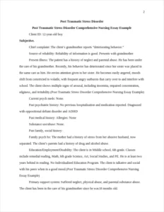 Post Traumatic Stress Disorder Comprehensive Nursing Essay Example – page 2