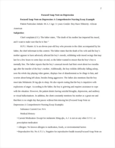 Focused Soap Note on Depression-A Comprehensive Nursing Essay Example – page 2
