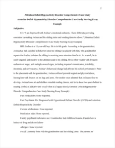 Attention Deficit Hyperactivity Disorder Comprehensive Case Study Nursing Essay Example – page 2
