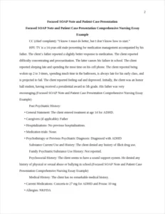 Focused SOAP Note and Patient Case Presentation Comprehensive Nursing Essay Example – page 2