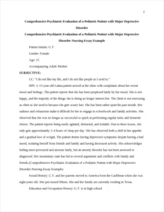 Comprehensive Psychiatric Evaluation of a Pediatric Patient with Major Depressive Disorder-Nursing Essay Example – page 2
