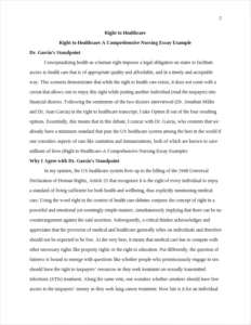 Right to Healthcare-A Comprehensive Nursing Essay Example – page 2