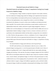 Theoretical Framework and Models for Change-A Comprehensive Nursing Essay Example – page 2