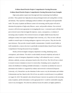 Evidence Based Practice Projects Comprehensive Nursing Discussion Essay Examples – page 2