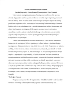 Nursing Informatics Project Proposal Comprehensive Essay Example – page 2